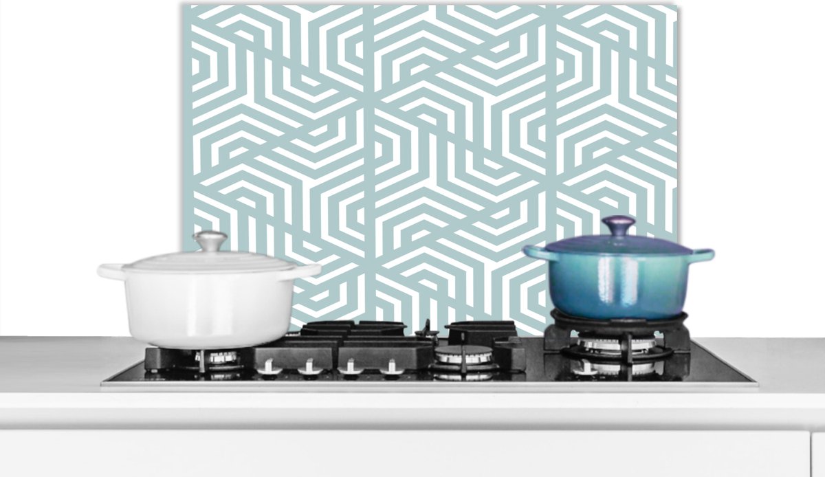 Spatwand - Keuken - Geometrie - Driehoek - Spatscherm - Patronen - Abstract - Keuken - 60x40 cm