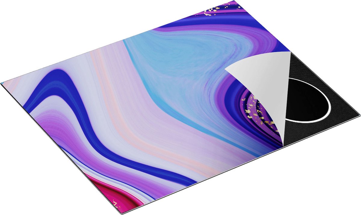 Chefcare Inductie Beschermer Abstracte Kunst - Verschillende Kleuren Marmer - 65x55 cm - Afdekplaat Inductie - Kookplaat Beschermer - Inductie Mat