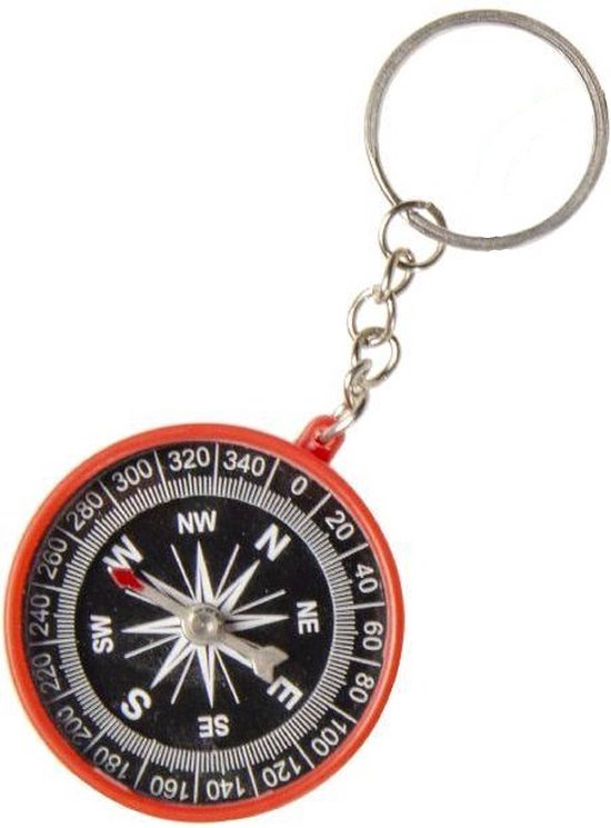 Sleutelhanger Kompas 4,5 cm | Lightfight | Rood