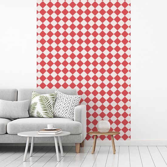 Motif échiquier rouge 160x240 cm