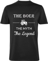 LBM T-shirt boer - The boer, the myth, the legend - Zwart maat M