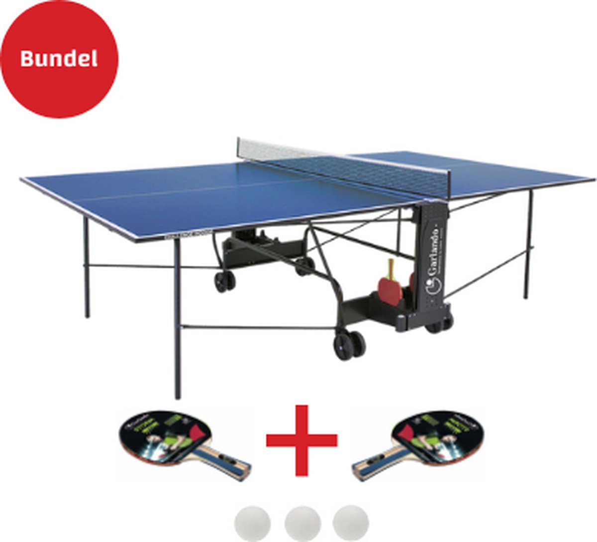 Garlando Tafeltennistafel - Voordeelbundel Met Batjes en Balletjes - Indoor Tafel - Blauw
