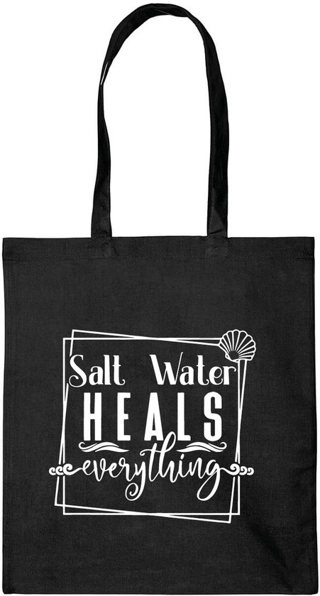 LBM zomer tas - Salt water heals everything - Zwart