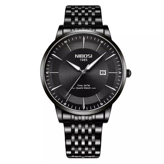 NIBOSI Horloges voor mannen – Horloge mannen -2022 Zwart Design – Heren horloge – Ø 42 mm – Zwart Edelstaal – Roestvrij Staal – Waterdicht tot 3…
