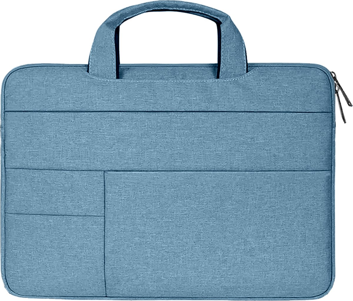 Case2go - Laptophoes geschikt voor Asus VivoBook - Laptoptas 15.6 inch - Spatwaterdicht - Met Handvat - Licht Blauw