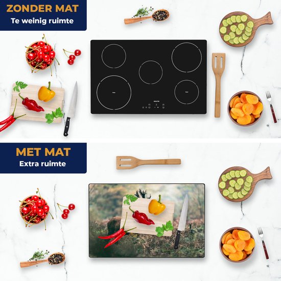 Chefcare Inductie Beschermer Hert in het Bos vanaf de Zijkant - 81,2x52 cm - Afdekplaat Inductie - Kookplaat Beschermer - Inductie Mat