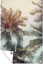 Schuttingdoek - Tuin - Palmboom - Zomer - Tropical - 40x60 cm - Tuinposter - Wanddecoratie - Tuindoek - Buitenposter