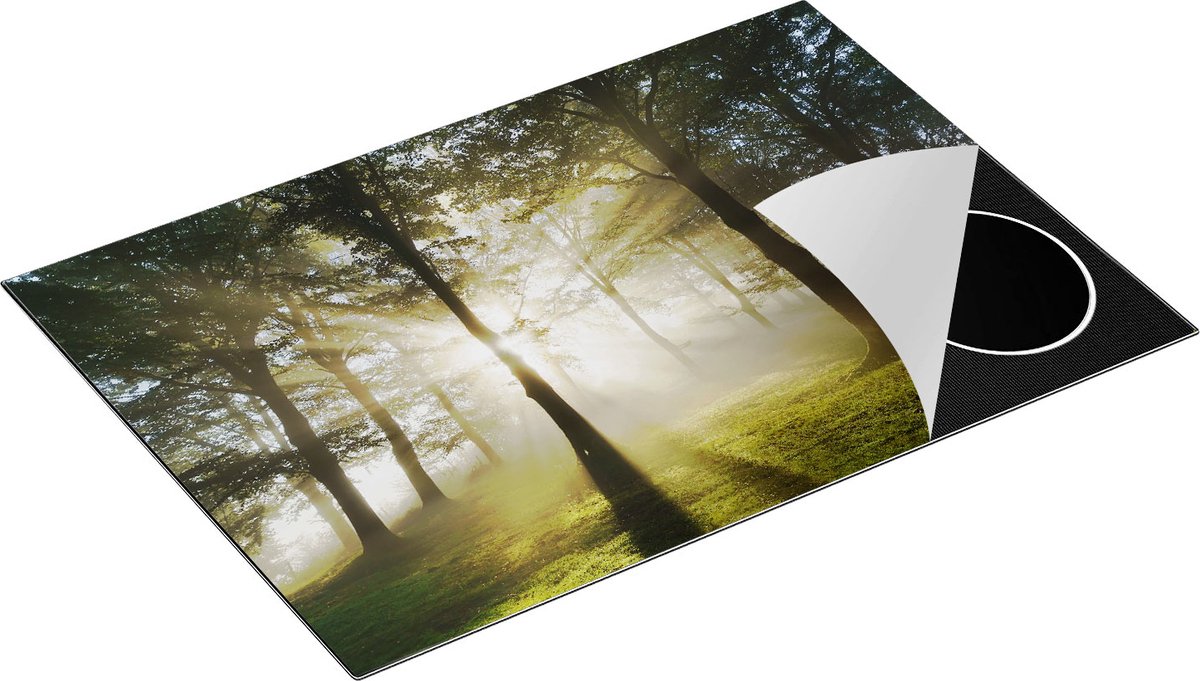Chefcare Inductie Beschermer Zon tussen de Bomen - 77x51 cm - Afdekplaat Inductie - Kookplaat Beschermer - Inductie Mat