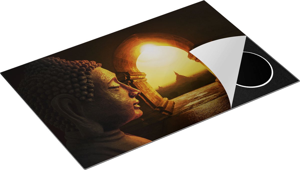 Chefcare Inductie Beschermer Boeddha met Mooi Uitzicht - 81x52 cm - Afdekplaat Inductie - Kookplaat Beschermer - Inductie Mat