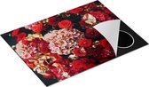 Chefcare Inductie Beschermer Boeket Rode Bloemen - 71x52 cm - Afdekplaat Inductie - Kookplaat Beschermer - Inductie Mat