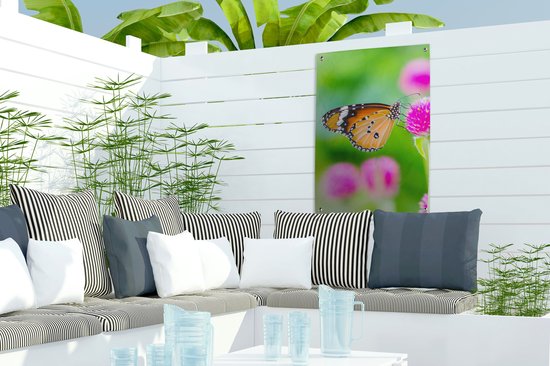 Affiche jardin - Papillon - Insectes - Fleurs - Fauna - Décoration de jardin - 40x60 cm - Toile jardin