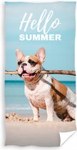 Carbotex Badlaken hond met stok Hello Summer 70x140 cm