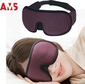 AMS® Luxe Slaapmasker Bordeauxrood - 3D Ergonomisch - 100% Verduisterend - Traagschuim - Slaap Masker - Oog Masker