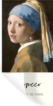 Muurstickers - Sticker Folie - Meisje met de parel - Vermeer - 60x120 cm - Plakfolie - Muurstickers Kinderkamer - Zelfklevend Behang - Zelfklevend behangpapier - Stickerfolie