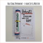 KaartKadootje Rol KING Pepermunt -> Juf & Meester - No:02 (uitMUNTend - Bedankt! Dit schooljaar wat echt TOP! - Roze) - LeuksteKaartjes.nl by xMar