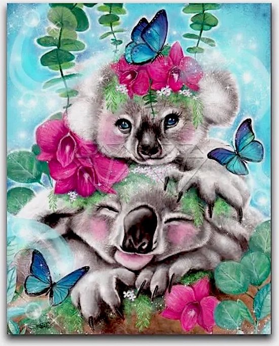 TOPMO- Koala Love - 40 x 50 CM - Diamond painting pakket - HQ