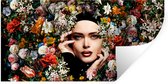 Stickers Stickers muraux - Bloem - Femme - Portrait - Botanique - 80x40 cm - Feuille adhésive