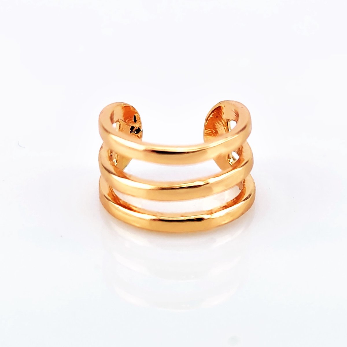XUPING Vergulde Roségoudkleurig Fake Helix-Oorpiercing Triple Ring