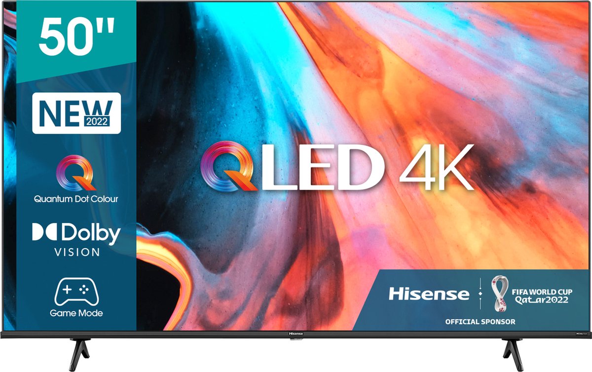 Hisense 50E77HQ, 127 cm (50"), 3840 x 2160 Pixels, LED, Smart TV, Wifi, Zwart