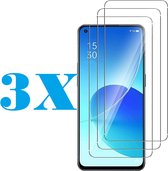 Screenprotector Glas - Tempered Glass Screen Protector Geschikt voor: Oppo A54 5G & A74 5G - 3x