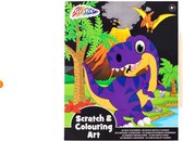 Scratch en colouring art - Kras en kleurboek -  Dino
