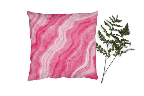 Coussins décoratifs - Oreillers Salon - 50x50 cm - Géode Agate - Rose - Cristal - Géode