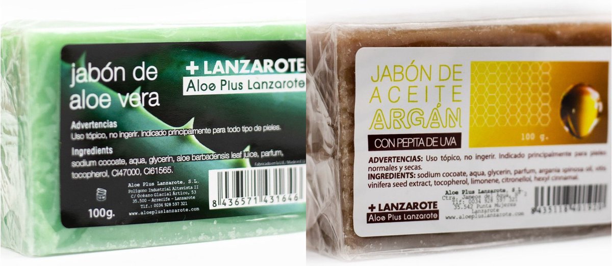 Handgemaakte zeep | combipack 2 stuks | Aloe Vera | Argan | zeepblok | badkamer | hygiene | antibacterieel