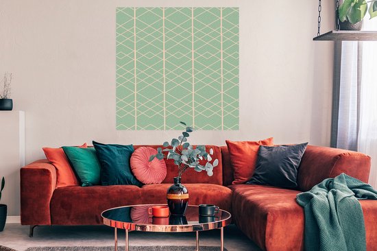 Motifs d'affiches - Ligne - Vert - 100x100 cm XXL