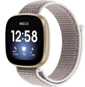 Nylon bandje - geschikt voor Fitbit Versa 3 / Sense - lichtgrijs