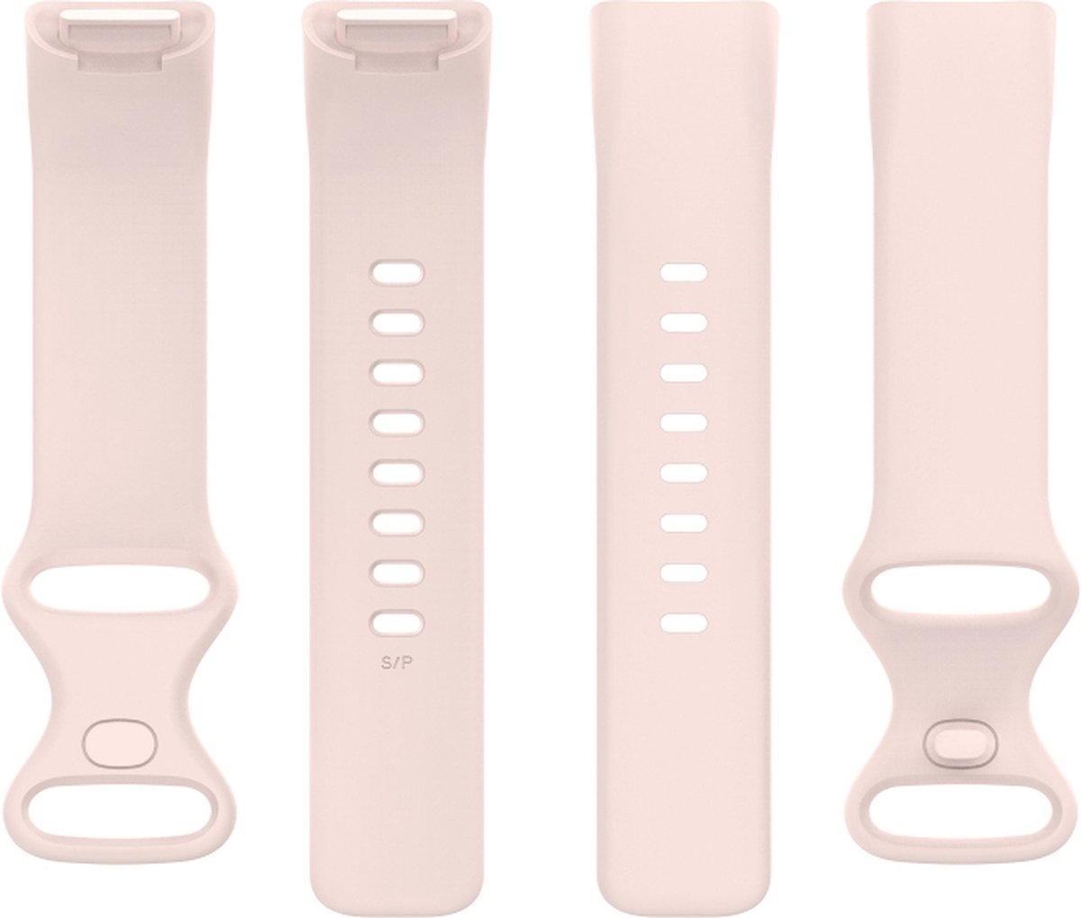 Siliconen bandje - geschikt voor Fitbit Charge 5 / Charge 6 - maat S/M - lichtroze