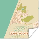 Affiche Zandvoort - Carte - Plan - Plan de la ville - 75x75 cm