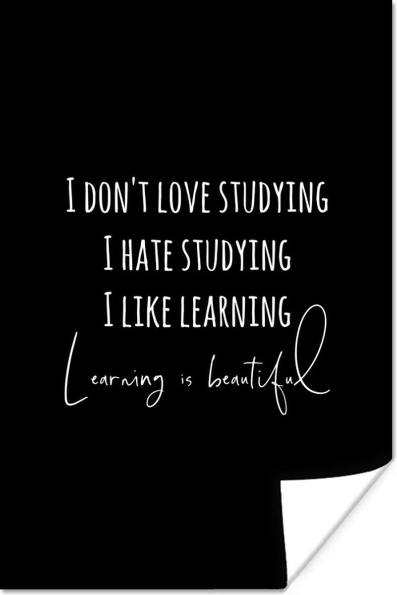 Poster Quote - Leren - Studeren - 40x60 cm