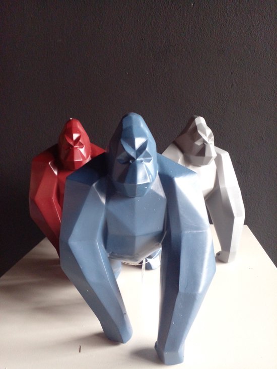 Origami Gorilla Grijs - Rood - Blauw