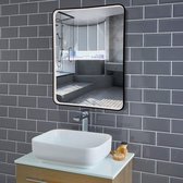 Summerlight - Miroir de salle de bain - Rectangle - 80x60 cm - Zwart - Miroir chauffant - Siècle des Lumières LED - Dimmable - Capteur tactile - Industriel