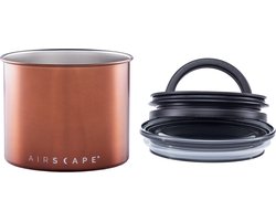 foto van M. Planetary Design - Airscape - Koffiebonen - Voorraadpotten - Koffie - Lucht dicht - Staal - Geborsteld Koper Gloss - 250 gram