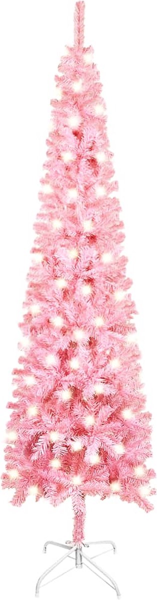 VidaLife Kerstboom met LED's smal 120 cm roze