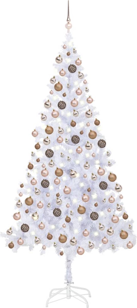VidaLife Kunstkerstboom met LED's en kerstballen 910 takken 210 cm