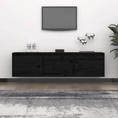VidaLife Tv-meubelen 3 st massief grenenhout zwart
