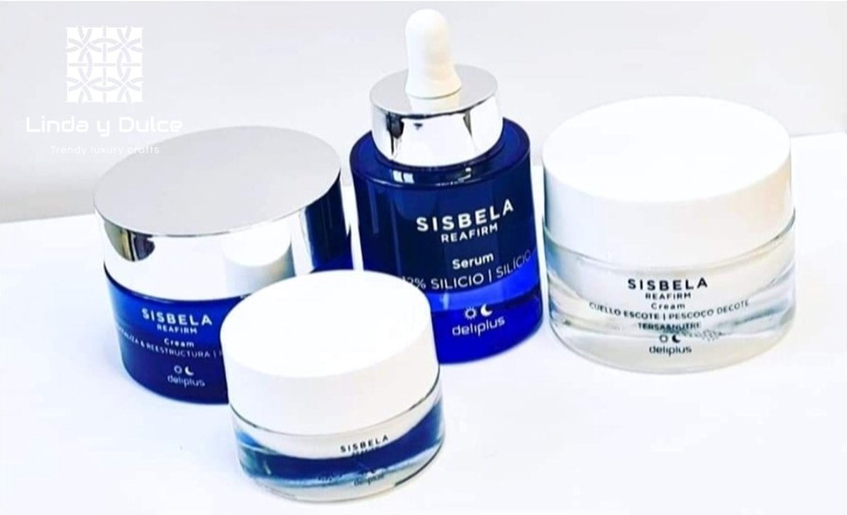 Deliplus SISBELA - Combinatieset 4 producten - Dag/Nachtcrème - Serum - Hals en Decolleté crème - Oogcrème - 145ml