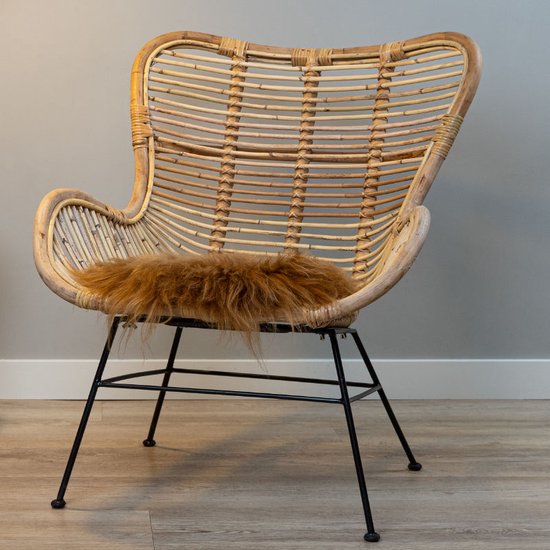 WOOOL® Schapenvacht Chairpad - IJslands Rood Bruin (38x38cm) VIERKANT - Stoelkussen - 100% Echt - Eenzijdig
