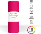 Jacobson - Hoeslaken - 180x200cm - Jersey Katoen - jusqu'à 25cm d'épaisseur de matelas - Rose vif