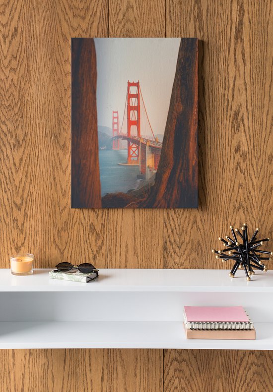 Golden Gate Bridge - 100 x 150 cm - Plexiglas Wall Art - Golden Gate Bridge - Full Color Druk - 5 mm Dik - Met Ophangsysteem