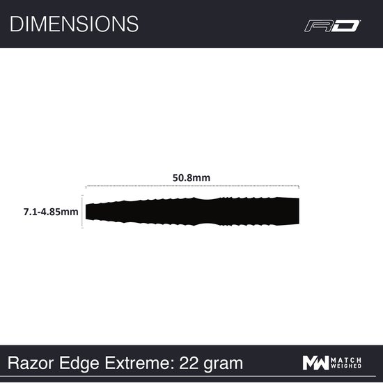 RED DRAGON - Razor Edge Extreme: Steeltip Tungsten Dartpijlen Professioneel - 22 gram van Red Dragon — afbeelding 3