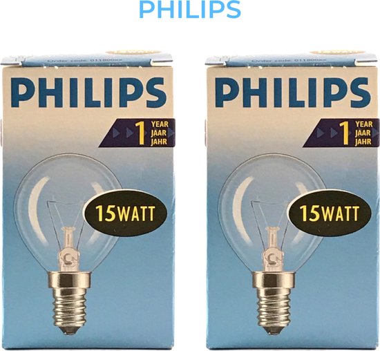 Philips - GLOEILAMP - 15Watt - Helder - Kogellamp - E14 fitting - Kleine  fitting -... | bol.com