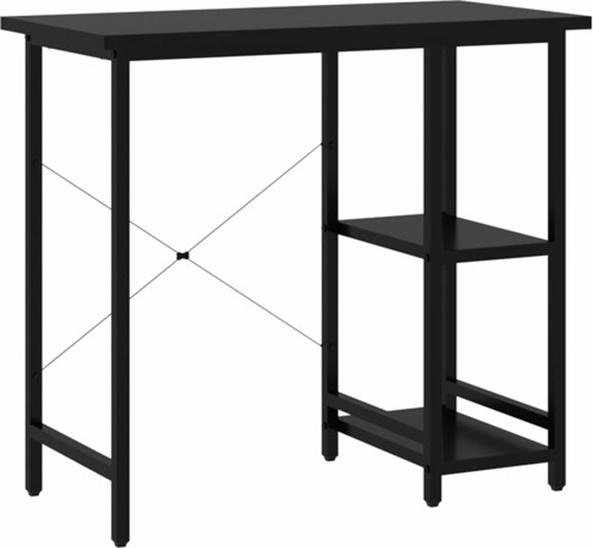 vidaXL - Computerbureau - 80x40x72 - cm - MDF - en - metaal - zwart