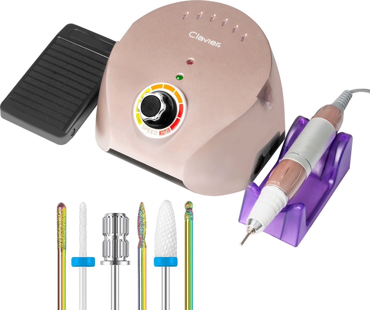 Clavier Nagelfrees Machine Voor Professionele Manicure en Pedicure FX600 Rose Gold 65W