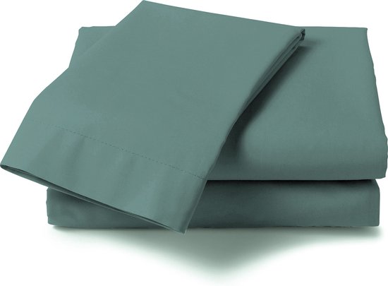 Heckett & Lane Elementi katoen/satijn laken groen - 160x290 - lichte glans - prachtige materiaal