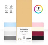 Jacobson PREMIUM - Jersey Hoeslaken - 180x200cm - 100% Katoen - tot 25cm matrasdikte - Beige