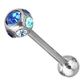 Piercing crystal ball blauw