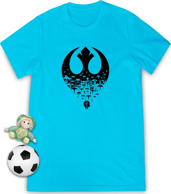 Star Wars T shirt – Rebel Alliance Symbool tshirt jongens / meisjes – T-shirt kleuren: wit, roze, turquoise en geel – Maten: 92 104 116 128 140 152…